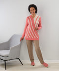 Women's Open Back Stripe Sweater