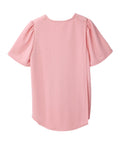 Women's Open Back Hi-Low Pleated Top