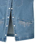 Women's Self Dressing Magnetic Closure Denim Vest
