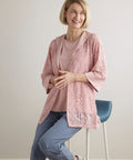 Women's Open Back Lace Blazer Twofer Top