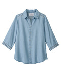 Women's Open Back 3/4 Sleeve Blouse - Clearance