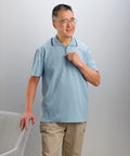 Men's Open Back Polo Shirt with Zip