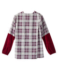 Women's Open Back Embroidered Long Sleeve Blouse