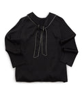 Women's Open Back Tie Front Scarf Blouse