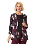 Women's Open Back 3/4 Sleeve Twofer Top