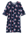 Women's Open Back V-Neck Lace Trim Nightgown