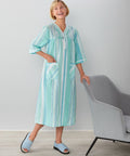 Women's Open Back Nightgown with Quarter-Zip