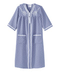 Women's Open Back Nightgown with Quarter-Zip