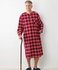 Men's Open Back No Peek Flannel Nightgown