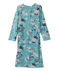 Women's Open Back Long Sleeve Lace Trim Nightgown