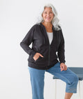 Womens Magnetic-Zipper Hoodie with Pockets