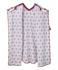 Folded baby wrap with argyle pattern on a white background