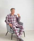 Men's Open Back Top & Pull-On Pant Flannel Pajama Set