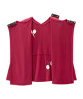 Women's Open Back 3-Button Front Embroidery Top