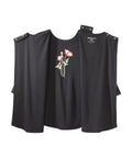 Women's Open Back Embroidered Flower Top