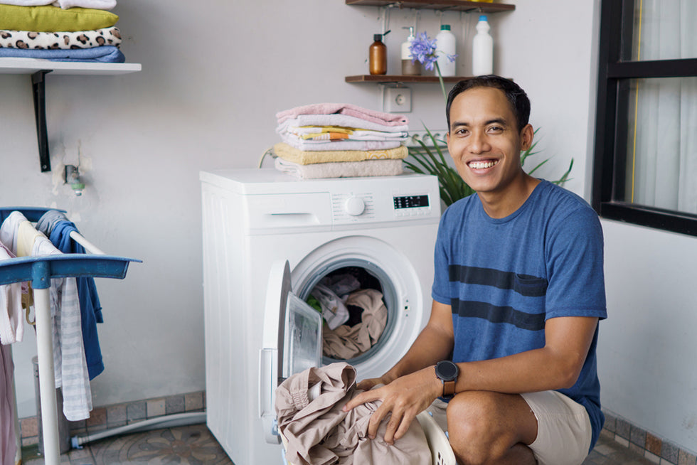 a man doing laundry