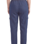 Women's Lightweight Elastic Stretch Waist Casual Denim Pull-on Cargo Pants