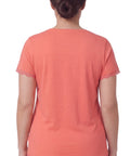 Women's V-neck Short Sleeve Tshirt with A Three Button Placket
