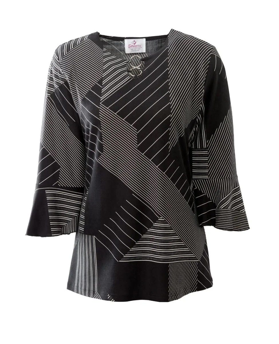 Ring-Keyhole Neck Adaptive Top for Women