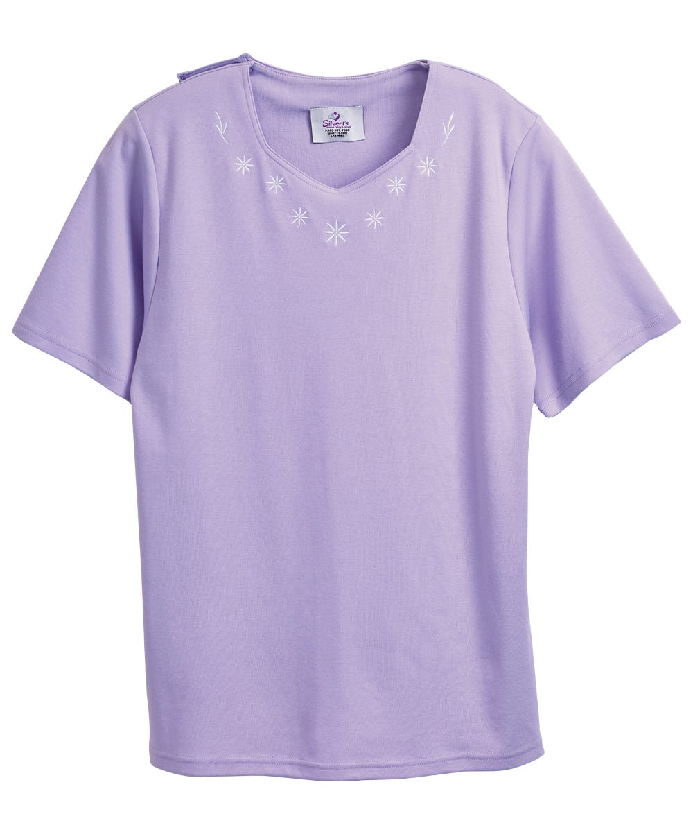 Women's Soft Embroidered Adaptive Top - Clearance