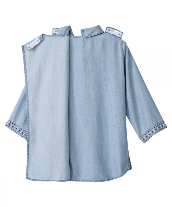 Women's Open Back 3/4 Sleeve Blouse - Clearance