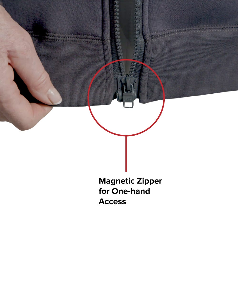 Womens Magnetic-Zipper Hoodie with Pockets - Clearance