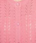 Women's Button Front Crochet Pointelle Cardigan with Pockets