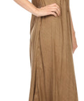 Sakkas Egan Women's Long Embroidered Caftan Dress / Cover Up With Embroidered Cap Sleeves