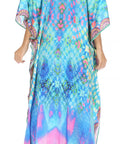 Sakkas Georgettina Flowy Rhinestone V Neck Long Caftan Dress/Cover Up