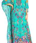 Sakkas Georgettina 2025 Flowy Rhinestone V Neck Long Caftan Dress / Cover Up