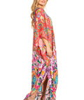 Sakkas Georgettina 2025 Flowy Rhinestone V Neck Long Caftan Dress / Cover Up