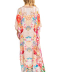 Sakkas Georgettina 2025 Flowy Rhinestone V Neck Long Caftan Dress / Cover Up