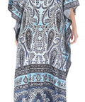 Sakkas Georgettina Flowy Rhinestone V Neck Long Caftan Dress/Cover Up