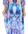 Sakkas Georgettina Flowy Rhinestone V Neck Long Caftan Dress/Cover Up
