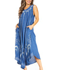Sakkas Starlight Fourth Women's Tie Dye Caftan Tank Dress/Cover Up  Beach Kaftan