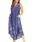 Sakkas Starlight Fourth Women's Tie Dye Caftan Tank Dress/Cover Up  Beach Kaftan