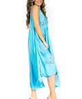 Sakkas Starlight Fourth Women's Tie Dye Caftan Tank Dress/Cover Up  Beach Kaftan