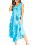 Sakkas Starlight Fourth Women's Tie Dye Caftan Tank Dress/Cover Up  Beach Kaftan