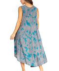 Sakkas Starlight Fourth Women's Tie Dye Caftan Tank Dress/Cover Up  Beach Kaftan