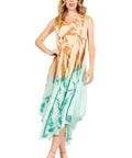 Sakkas Starlight Fourth Women's Tie Dye Caftan Tank Dress/Cover Up  Beach Kaftan