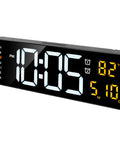 LED Wall Clock with Remote Control - 15.7in, 10 Brightness Levels, 3 Alarms, Countdown, Calendar