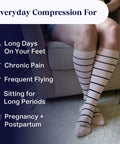 Knee-High Compression Socks - Stripes