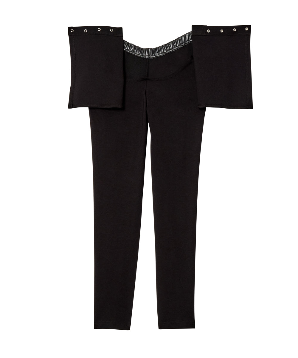 Faux Leather Open Back Leggings