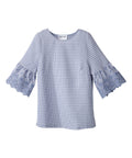 Women’s Open Back Top with Embroidered Bell Sleeves