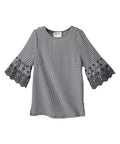 Women’s Open Back Top with Embroidered Bell Sleeves