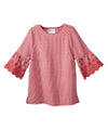 Women’s Open Back Top with Embroidered Bell Sleeves