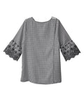 Women’s Open Back Top with Embroidered Bell Sleeves