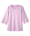Women's Open Back 3/4 Length Sleeve Top with Embroidery