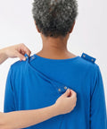 Women's No Peek Hospital & Home Care Gown with Lace Neckline