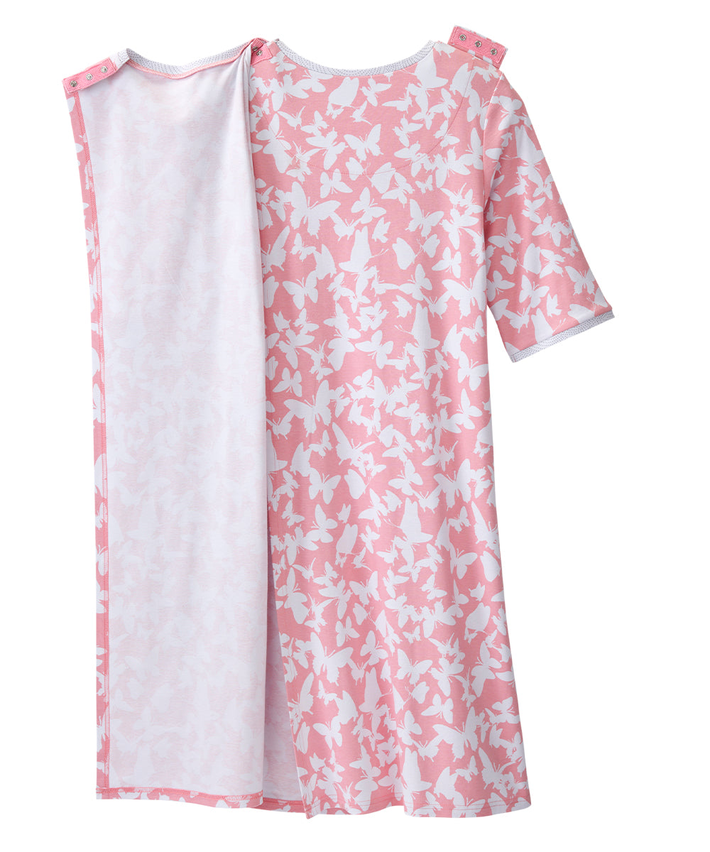 Open Back Knit Nightgown with Lace Trim - Clearance